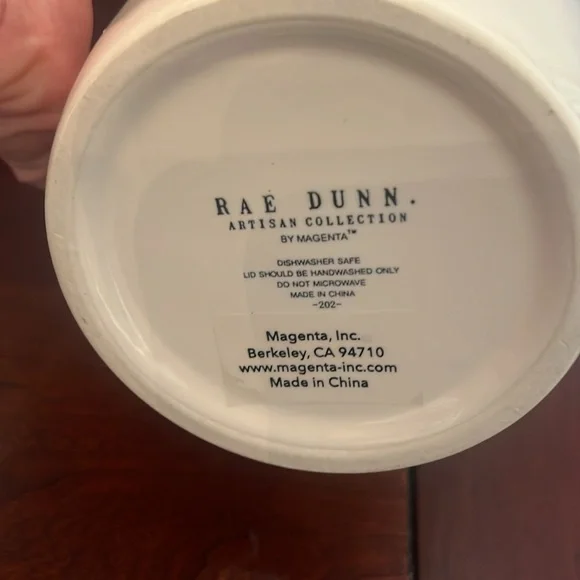 Rae Dunn NWT sugar π ceramic holder with wooden insulated top - Picture 4 of 4